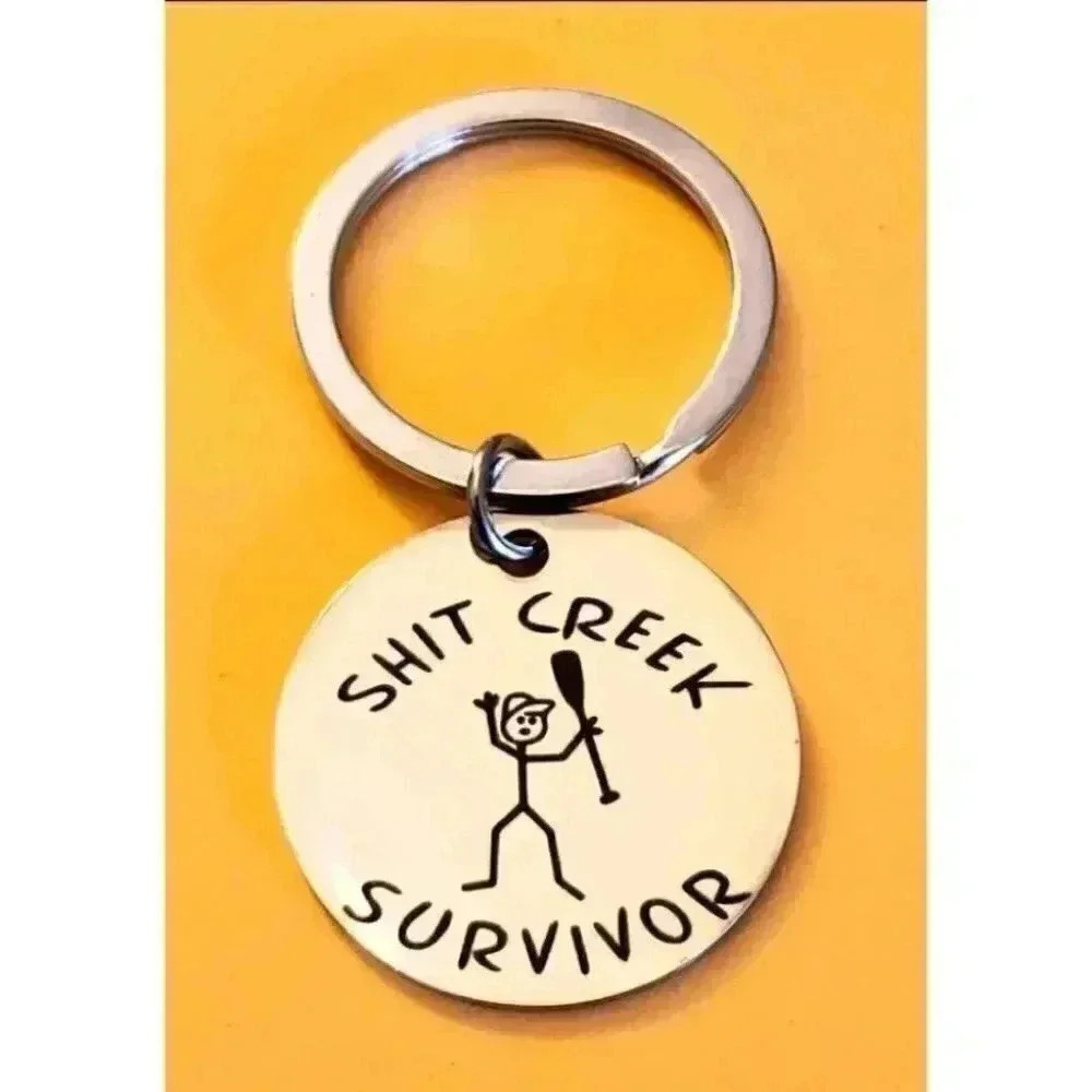 Crawford Graphix Shit Creek Survivor Paddle Kayak Canoe Keychain
